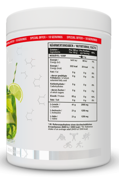 MST® BCAA Zero Комплекс Амінокислот без цукру - 540 г Огірок-Лайм ( 4260641162291) - Фото 2 MST® BCAA Zero Комплекс Амінокислот без цукру - 540 г Огірок-Лайм ( 4260641162291) - зображення 2