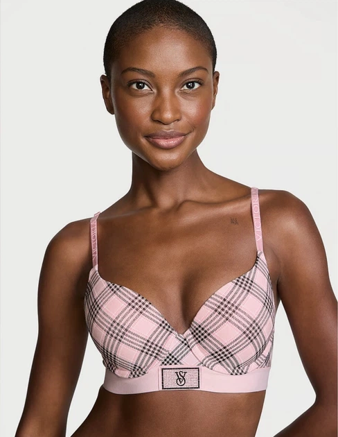 Комплект білизни Victoria’s Secret Push-up Рожевий з чорним 34D-S - изображение 3
