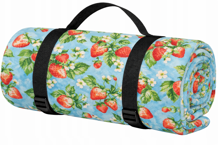 Плед складний утеплений для пікніка Bolan Home&Design Strawberry 130x170 см пляжний килимок фліс - Фото 3 Плед складний утеплений для пікніка Bolan Home&Design Strawberry 130x170 см пляжний килимок фліс - зображення 3