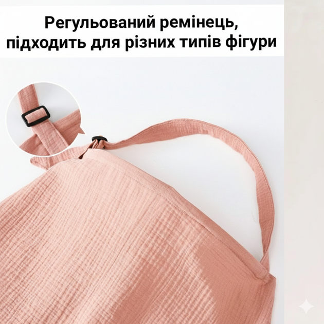 Муслінова накидка для годування з пластиковою вставкою та сумочкою для зберігання - изображение 3