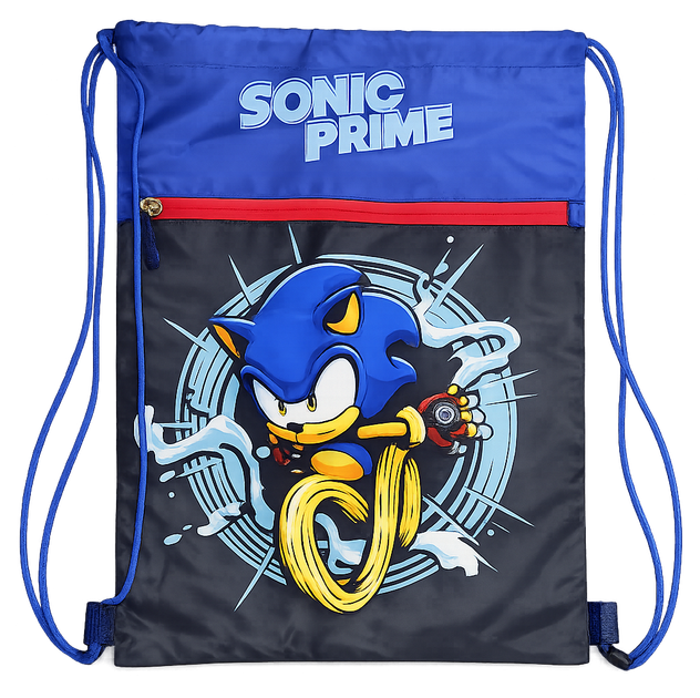 Дитячий Рюкзак Sonic Prime Спортивний Синій Поліестер Сумка Для Взуття Торбинка Сонік (380111) - Фото 2 Дитячий Рюкзак Sonic Prime Спортивний Синій Поліестер Сумка Для Взуття Торбинка Сонік (380111) - зображення 2