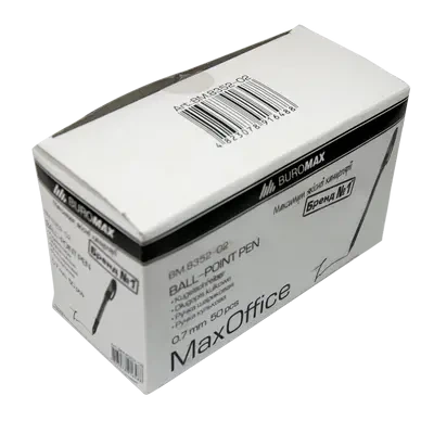 Ручка масляна Buromax MaxOFFICE чорнило чорне 0.7 мм пластик (BM.8352-02) - изображение 2