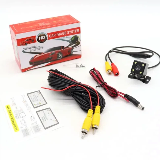 Камера заднего вида HD с подсветкой 4LED углом обзора 360 проводная для автомобиля CAR CAM 707 черная - изображение 10
