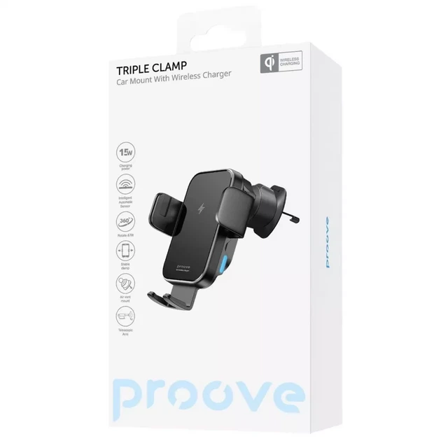Автомобильный держатель с Беспроводным ЗУ Proove Triple Clamp 15W - изображение 2