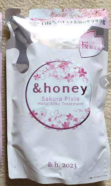 Органічна зволожувальна згладжувальна маска для волосся &Honey Sakura Pixie Moist Silky Treatment 350ml. - зображення 2