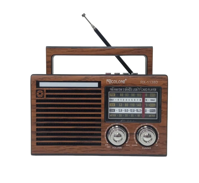Портативний радіоприймач Golon RX-1138D – AM/FM/SW, Bluetooth колонка, MP3 з USB/TF/SD, акумулятор 18650, телескопічна антена - изображение 5