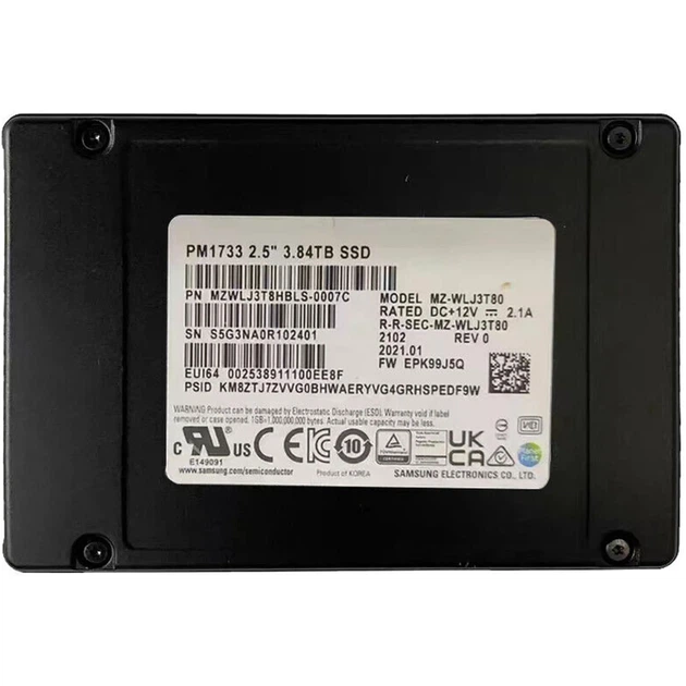 SSD диск Samsung PM1733 3.84TB U.2 2.5" OEM (MZWLJ3T8HBLS-00007) - Фото 2 SSD диск Samsung PM1733 3.84TB U.2 2.5" OEM (MZWLJ3T8HBLS-00007) - зображення 2