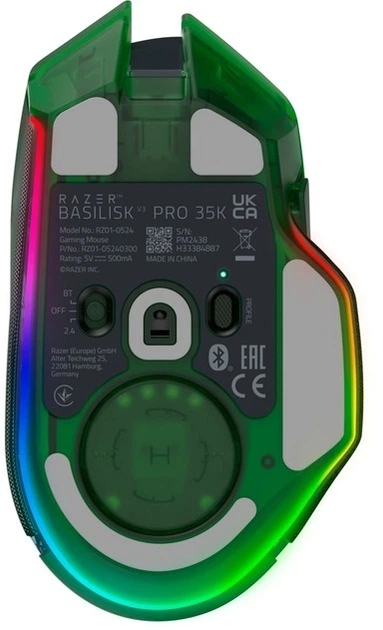 Мышь беспроводная Razer Basilisk V3 Pro 35K Wireless/Bluetooth Phantom Green (RZ01-05240300-R3G1) - изображение 3