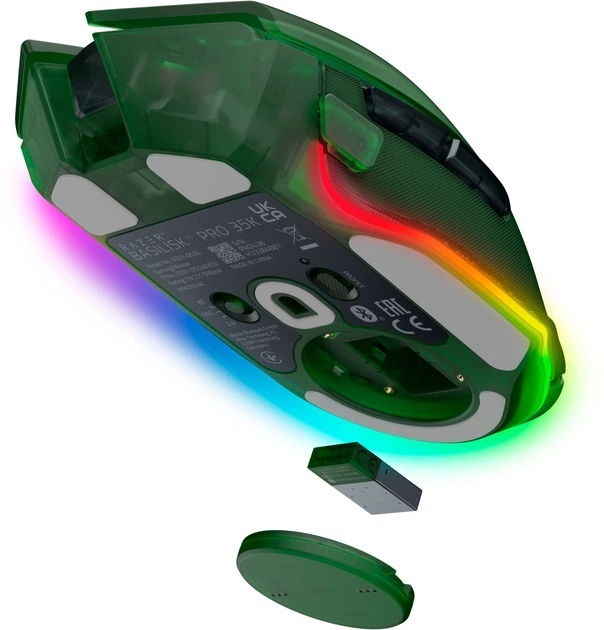 Мышь беспроводная Razer Basilisk V3 Pro 35K Wireless/Bluetooth Phantom Green (RZ01-05240300-R3G1) - изображение 4