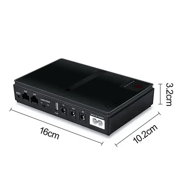 ИБП (UPS) DC1018L POE под сменные АКБ 18650 (4 шт, БЕЗ АКБ), Design 2, Black - изображение 2