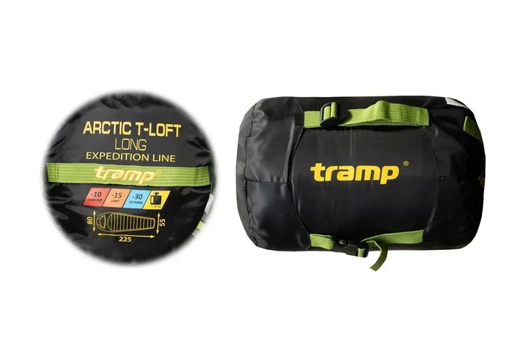 Спальний мішок Tramp Arctic Long кокон лівий green/grey 225/80-55 UTRS-093L - изображение 11