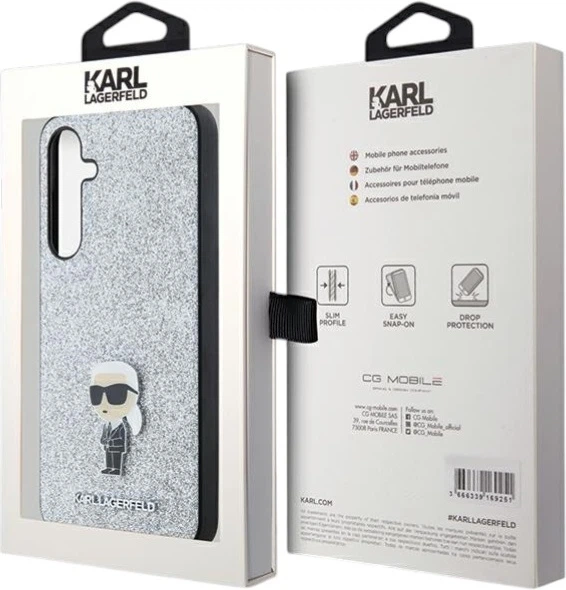 Панель Karl Lagerfeld Fixed Glitter Ikonik Metal Pin для Samsung Galaxy A35 Silver (KLHCSA35GCNPSG) - зображення 8