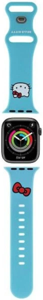 Pasek Hello Kitty Silicone Kitty Head do Apple Watch Series 1/2/3/4/5/6/7/8/SE/SE2 38-41 mm Sky Blue (3666339190316) - obraz 3