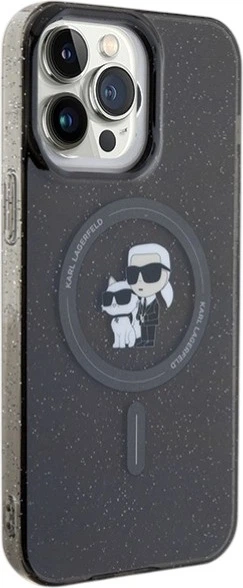 Панель Karl Lagerfeld Karl&Choupette Glitter MagSafe для Apple iPhone 15 Pro Max Black (KLHMP15XHGKCNOK) - зображення 4