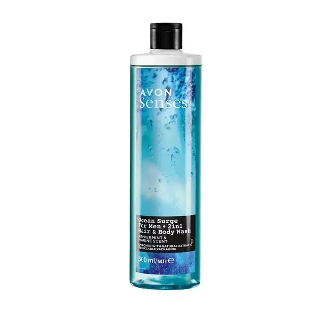 Гель для душа Avon Senses For Men 2в1 Ocean Surge 250мл - Фото 1 Гель для душа Avon Senses For Men 2в1 Ocean Surge 250мл - изображение 1