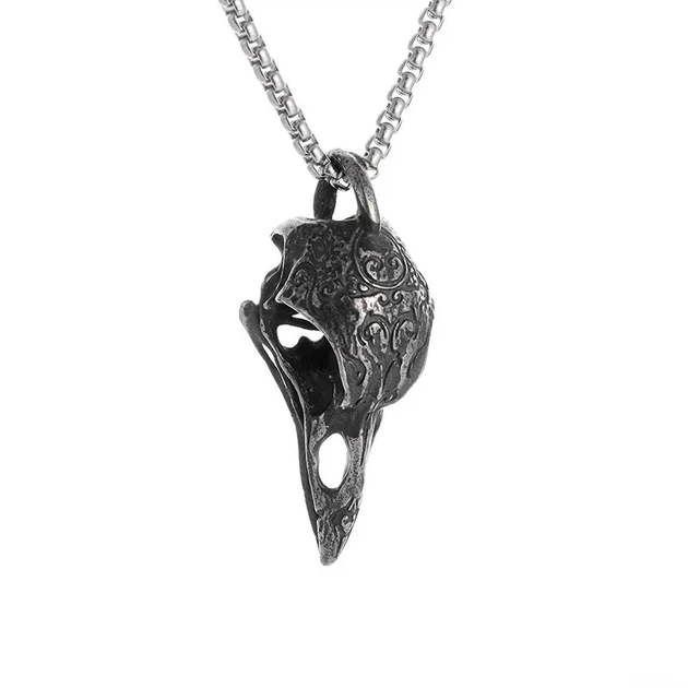 Цепочка с кулоном «Череп вороны / Crow Skull», подвеска на шею, стильное украшение - изображение 2