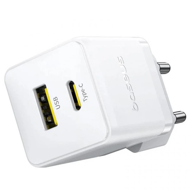 Мережевий зарядний пристрій Baseus Palm Fast Charger 30W (1USB-A/1C) (P1011160A) Moon White - Фото 3 Мережевий зарядний пристрій Baseus Palm Fast Charger 30W (1USB-A/1C) (P1011160A) Moon White - зображення 3
