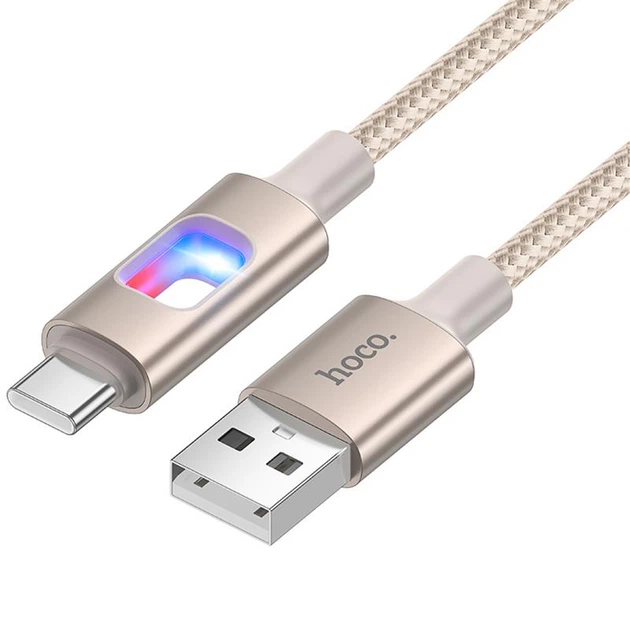 Дата кабель Hoco U144 New USB to Type-C 3A (1.2m) Gold - изображение 3
