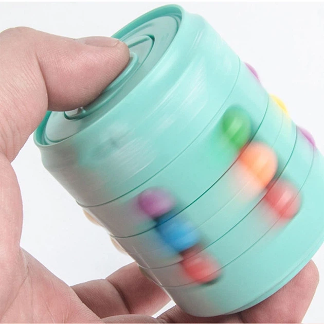 Головоломка антистрес Cans Spinner Cube для дітей з АБС-пластику з режимами гри мультиплеєр та пам'ять вік від 3 років Бірюзовий - Фото 2 Головоломка антистрес Cans Spinner Cube для дітей з АБС-пластику з режимами гри мультиплеєр та пам'ять вік від 3 років Бірюзовий - зображення 2