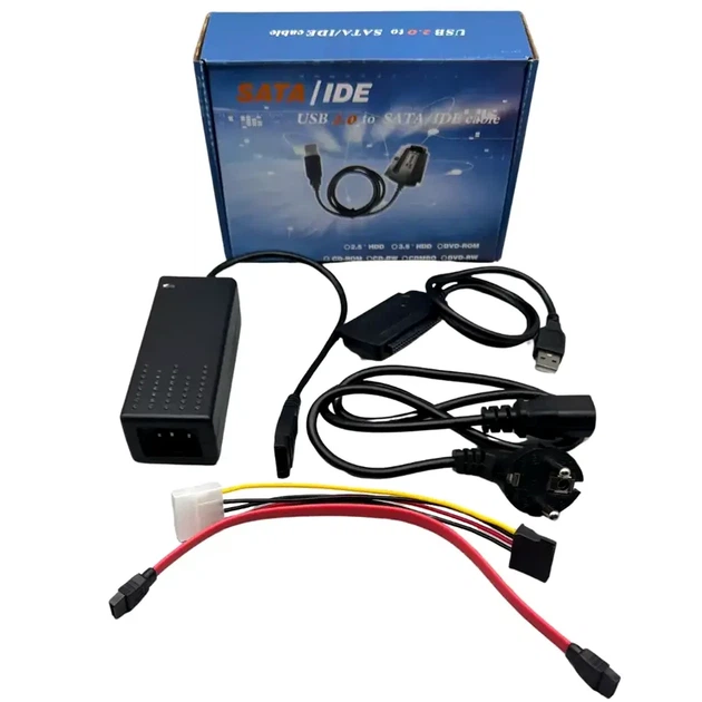 Кабель USB 2.0 - SATA/IDE адаптер питания 12 V для HDD цвет черный - Фото 10 Кабель USB 2.0 - SATA/IDE адаптер питания 12 V для HDD цвет черный - изображение 10