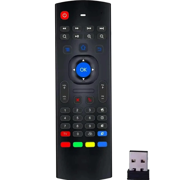 Пульт Air Mouse MX3 с гироскопом и клавиатурой Черный для телевизора универсальный из пластика - изображение 7