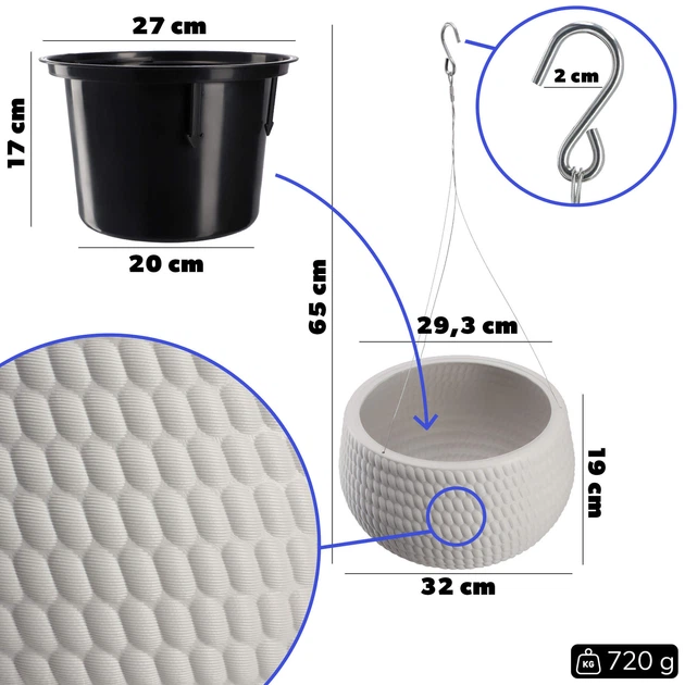 Підвісний квітковий горщик Kadax Serro K4363 - зображення 2