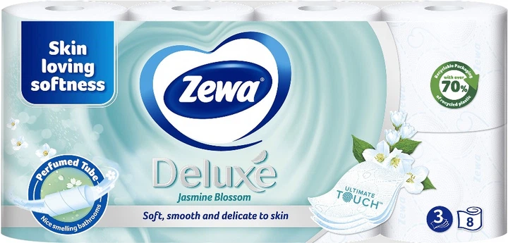 Туалетная бумага Zewa Deluxe Жасмин 3 слоя 19.3 метра 8 рулонов (7322541171753) - Фото 2 Туалетная бумага Zewa Deluxe Жасмин 3 слоя 19.3 метра 8 рулонов (7322541171753) - изображение 2