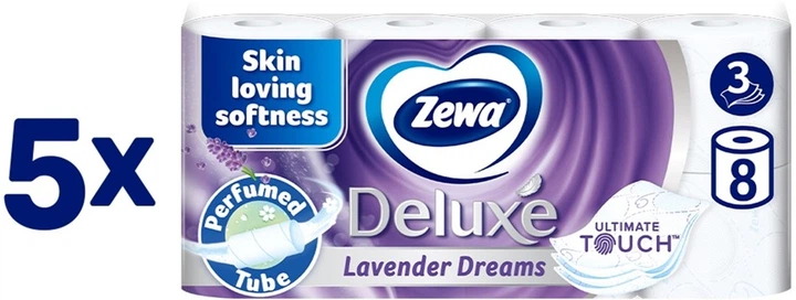 Туалетная бумага Zewa Deluxe Лаванда Белая 3 слоя 19.3 метра 40 рулонов (7322542536322) - Фото 2 Туалетная бумага Zewa Deluxe Лаванда Белая 3 слоя 19.3 метра 40 рулонов (7322542536322) - изображение 2