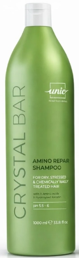 Шампунь для восстановления кортикальных повреждений Unic Crystal Bar Amino Repair 1000 мл (26614WB) - Фото 1 Шампунь для восстановления кортикальных повреждений Unic Crystal Bar Amino Repair 1000 мл (26614WB) - изображение 1