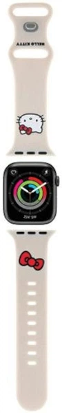 Pasek Hello Kitty Silicone Kitty Head do Apple Watch Series 1/2/3/4/5/6/7/8/SE/SE2 38-41 mm Beige (3666339190293) - obraz 3