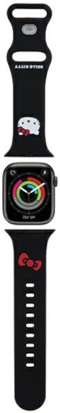 Pasek Hello Kitty Silicone Kitty Head do Apple Watch Series 1/2/3/4/5/6/7/8/SE/SE2 38-41 mm Black (3666339211950) - obraz 3