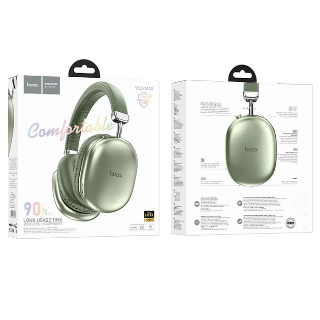 Бездротові накладні навушники HOCO W35 Max Joy BT headphones Green - Фото 4 Бездротові накладні навушники HOCO W35 Max Joy BT headphones Green - зображення 4