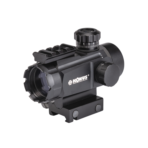 Приціл коліматорний KONUS KONUSIGHT (Італія) 1x35 (4МОА), 4 змінні прицільні сітки, повний комплект 241935 - Фото 1 Приціл коліматорний KONUS KONUSIGHT (Італія) 1x35 (4МОА), 4 змінні прицільні сітки, повний комплект 241935 - зображення 1