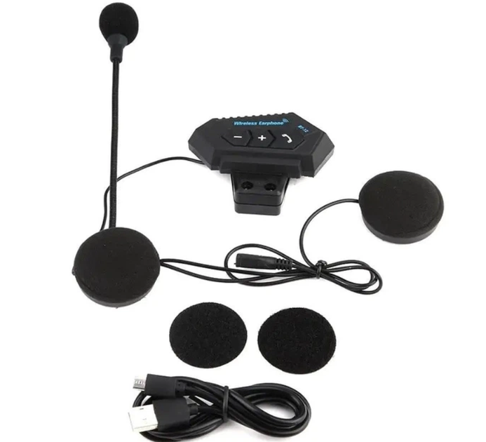 Интерком BT-12 Bluetooth для мотоциклетного шлема с микрофоном – беспроводная связь, черный - Фото 4 Интерком BT-12 Bluetooth для мотоциклетного шлема с микрофоном – беспроводная связь, черный - изображение 4