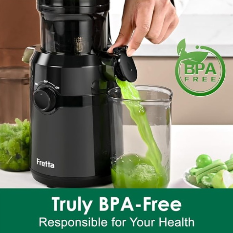 Умная шнековая соковыжималка Fretta Cold Press 200W, 108мм, для фруктов и овощей, Velvet Black - Фото 5 Умная шнековая соковыжималка Fretta Cold Press 200W, 108мм, для фруктов и овощей, Velvet Black - изображение 5