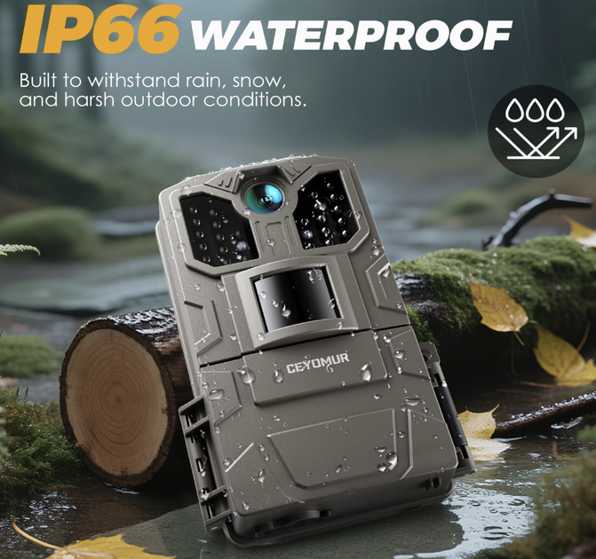 Фотопастка CEYOMUR 36 МП Trail Camera с ночным видением 850 нм, датчиком движения и водозащитой IP66 - изображение 5