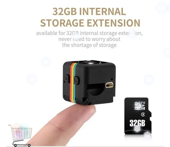 Спортивная экшн камера Mini DV UKC SQ11 Full HD, аккумуляторная мини камера с двумя креплениями, микро флешка 32 ГБ и переходник - изображение 4