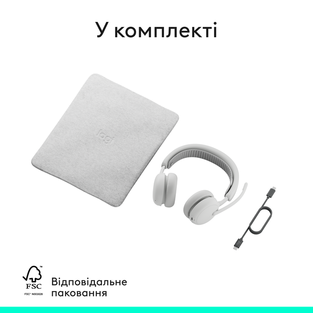 Наушники Logitech ZONE Wireless 2 ES Off-White (981-001508) - Фото 11 Наушники Logitech ZONE Wireless 2 ES Off-White (981-001508) - изображение 11