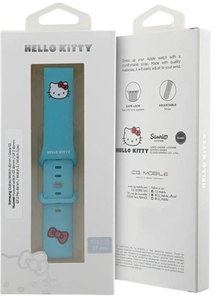 Pasek Hello Kitty Silicone Kitty Head 22 mm Sky Blue (3666339212018) - obraz 4