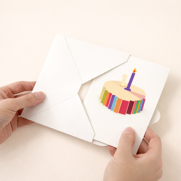 Подарочная поздравительная открытка «Happy Birthday» с объемным тортом внутри - Фото 4 Подарочная поздравительная открытка «Happy Birthday» с объемным тортом внутри - изображение 4
