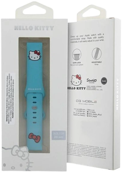 Pasek Hello Kitty Silicone Kitty Head 20 mm Sky Blue (3666339212001) - obraz 4