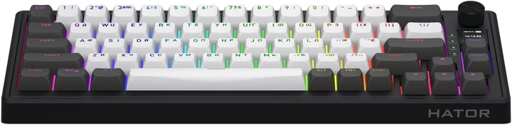 Клавиатура беспроводная Hator Skyfall 65 Pro Aurum Vanila Silent RGB Wireless/Bluetooth/USB Grey/Black (HTK4160UA) - изображение 2