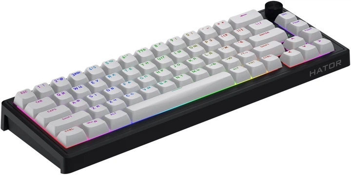 Клавиатура проводная Hator Skyfall 65 MAG ULTRA 8K Aurum Ice RGB USB Black/White (HTK1860UA) - изображение 4