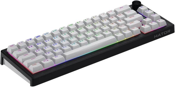 Клавиатура беспроводная Hator Skyfall 65 Aurum Sterling RGB Wireless/Bluetooth/USB Black/White (HTK3160UA) - изображение 4