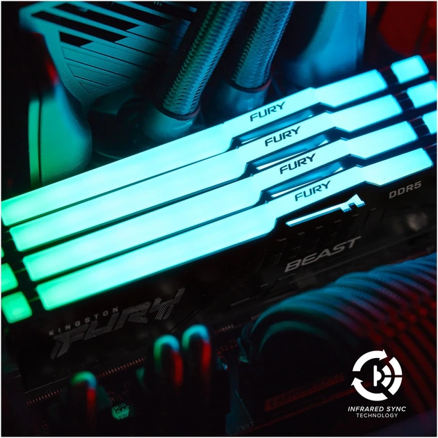 Модуль пам'яті Kingston 128GB 5600MT/s DDR5 CL36 DIMM (Kit of 2) FURY Beast RGB (1860070) - Фото 13 Модуль пам'яті Kingston 128GB 5600MT/s DDR5 CL36 DIMM (Kit of 2) FURY Beast RGB (1860070) - изображение 13
