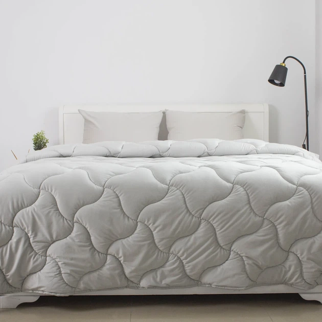 Ковдра велюрова ТЕП VELOUR 150×210 см полуторна зимова 400 г/м² світло-сіра мікрофібра - зображення 2