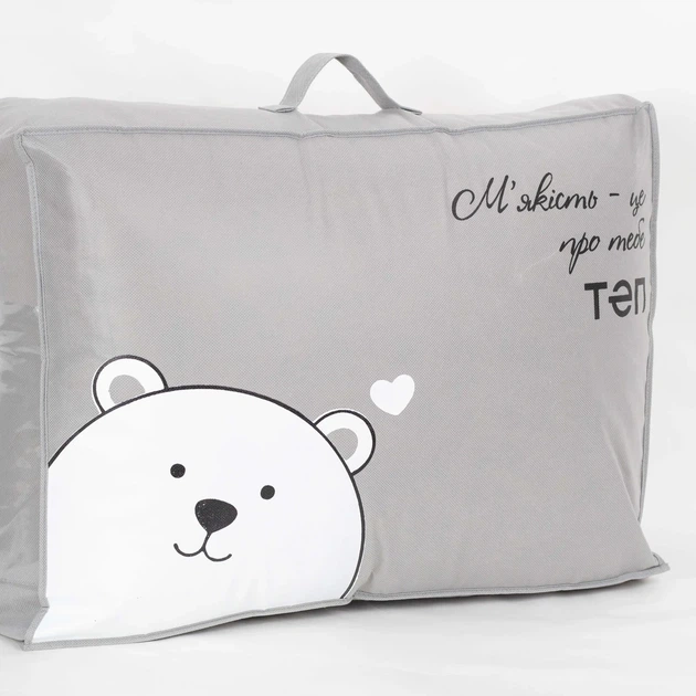 Ковдра півтораспальна 150×210 см ТЕП TEDDY світло-сіра тепла, хутро Teddy, мікрофібра 350 г/м² - зображення 7