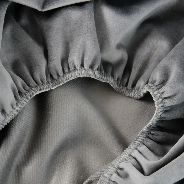 ПростирадлоТЕП "VELOUR" з гумкою сіре, 160x200 - зображення 6