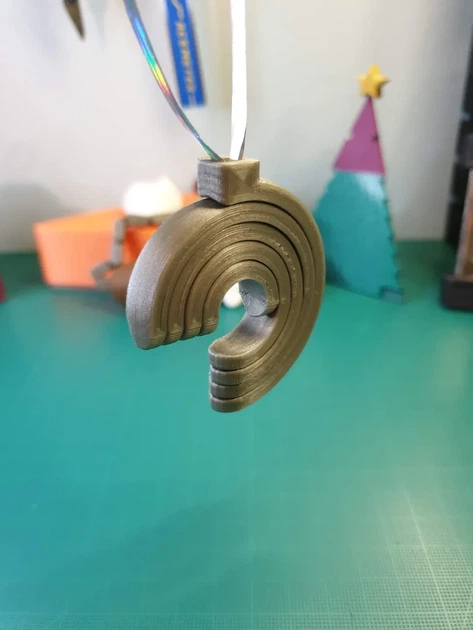 Декоративный Елочный Орнамент Gimbal Christmas Ornament 3Д Печать Серый 7 См - изображение 2