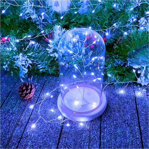 Светодиодная гирлянда фейерверк 5 м 150 LED синий от сети для праздника - изображение 3